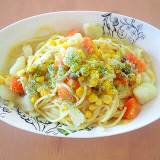 残ったホワイトシチューで、パスタに簡単リメイク☆